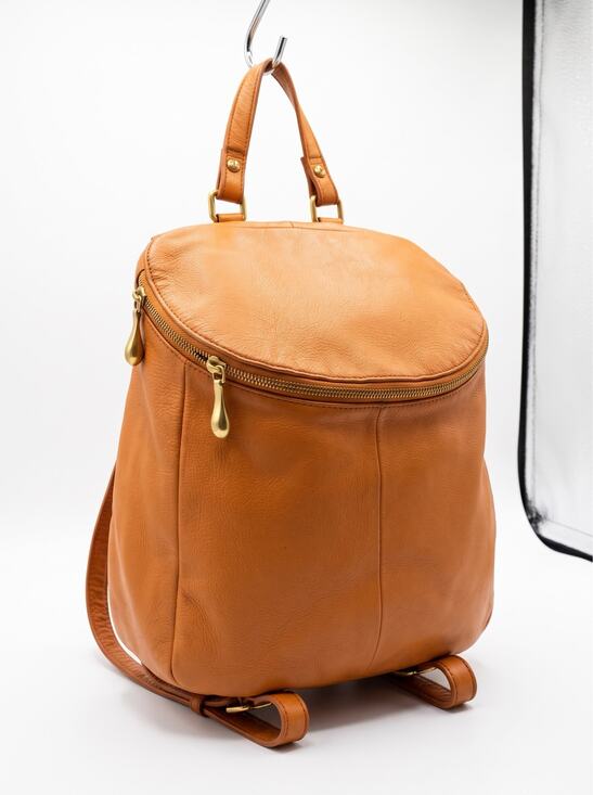 HOBO Handbags - HOBO River Women's Tan Indie Pebbled Leather Luxe Teardrop Backpack Purse